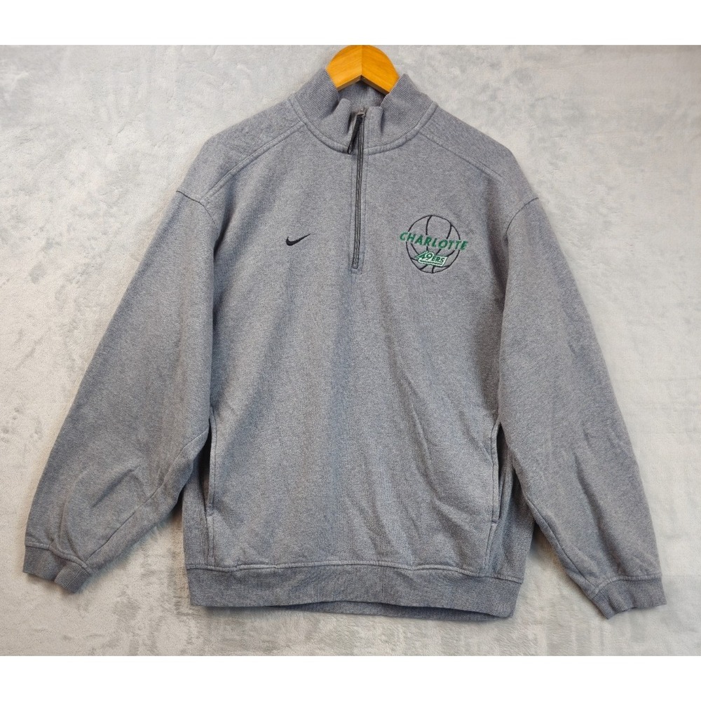 Vtg Nike Team Charlotte 49ers Men Medium 1/4 Zip Pullover Sweatshirt Embroidered